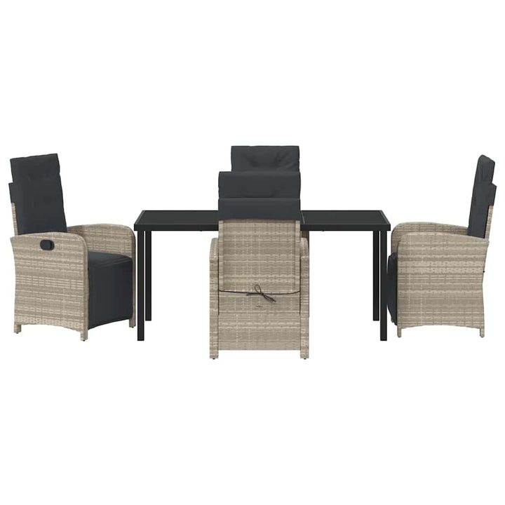 Have Spisebordssæt med pude 5 pcs Lysegrå polyrattan