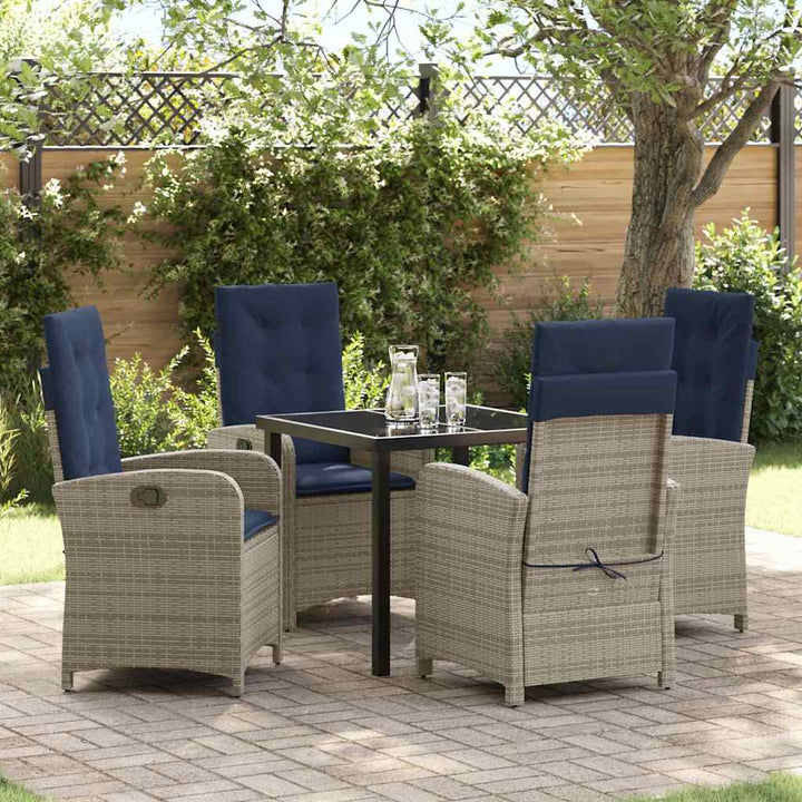 Have Spisebordssæt med pude 5 pcs Grå polyrattan