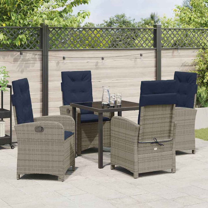 Have Spisebordssæt med pude 5 pcs Grå polyrattan