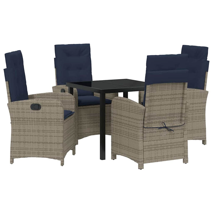 Have Spisebordssæt med pude 5 pcs Grå polyrattan