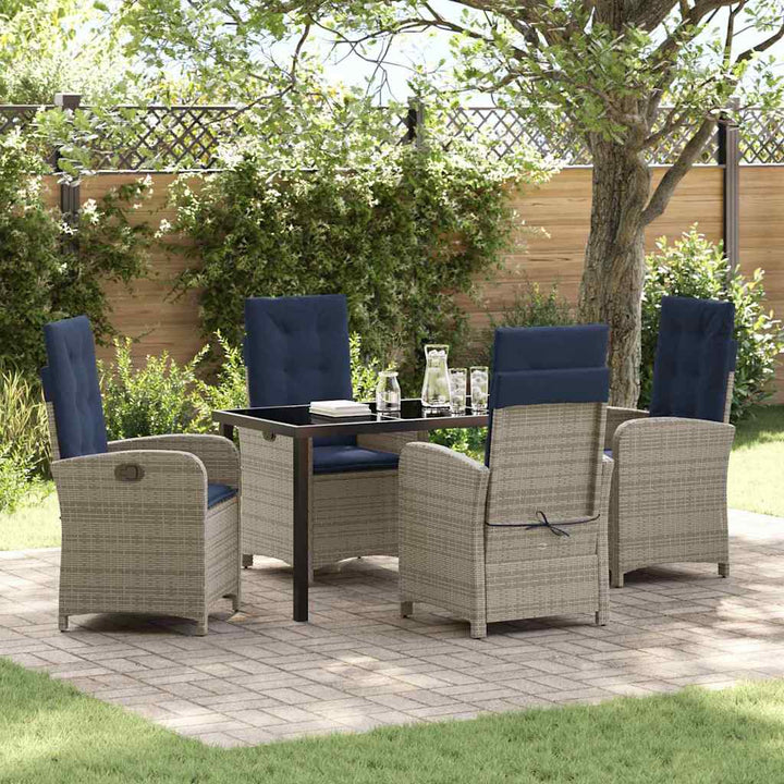 Have Spisebordssæt med pude 5 pcs Grå polyrattan