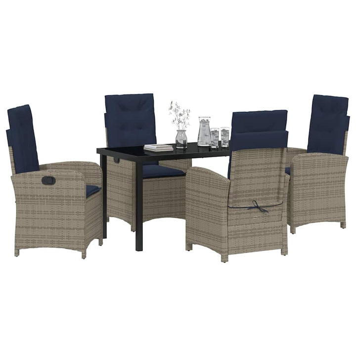 Have Spisebordssæt med pude 5 pcs Grå polyrattan