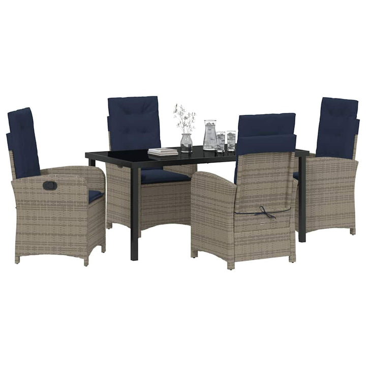 Have Spisebordssæt med pude 5 pcs Grå polyrattan