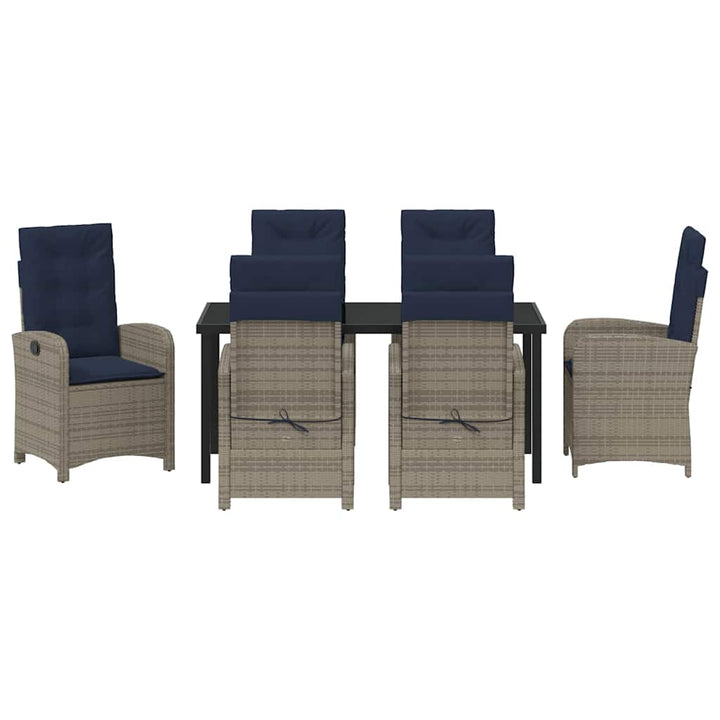 Have Spisebordssæt med pude 7 pcs Grå polyrattan