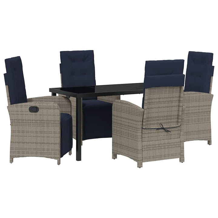 Have Spisebordssæt med pude 5 pcs Grå polyrattan