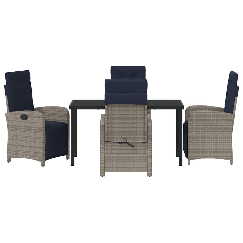 Have Spisebordssæt med pude 5 pcs Grå polyrattan