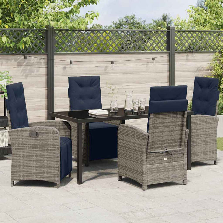 Have Spisebordssæt med pude 5 pcs Grå polyrattan