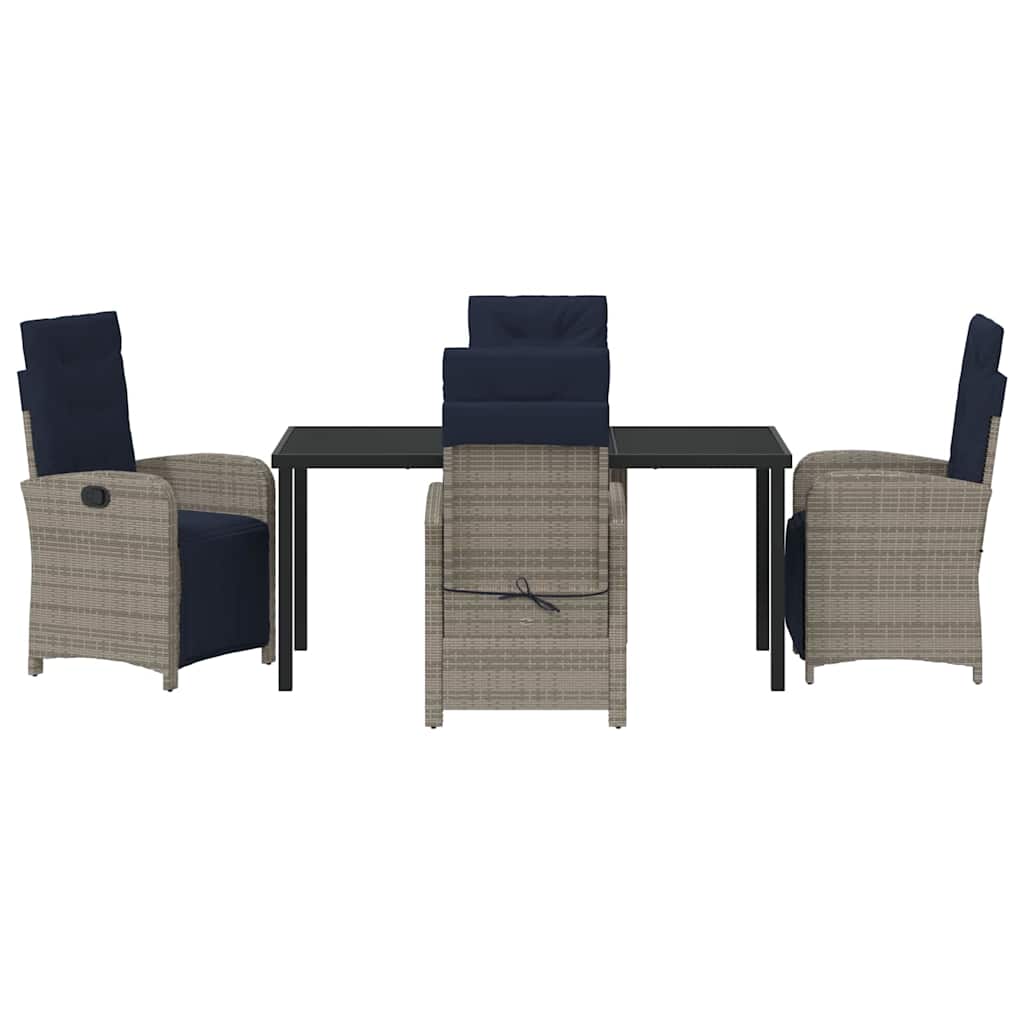 Have Spisebordssæt med pude 5 pcs Grå polyrattan