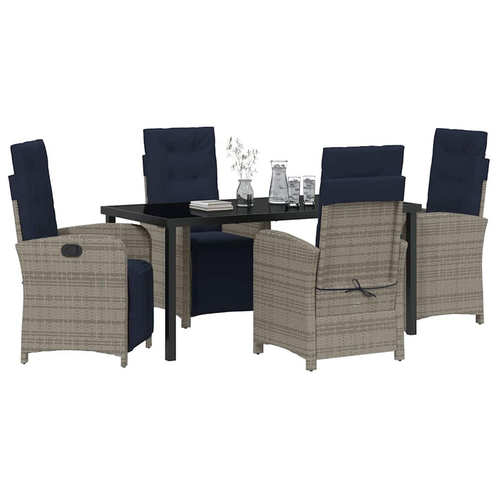 Have Spisebordssæt med pude 5 pcs Grå polyrattan