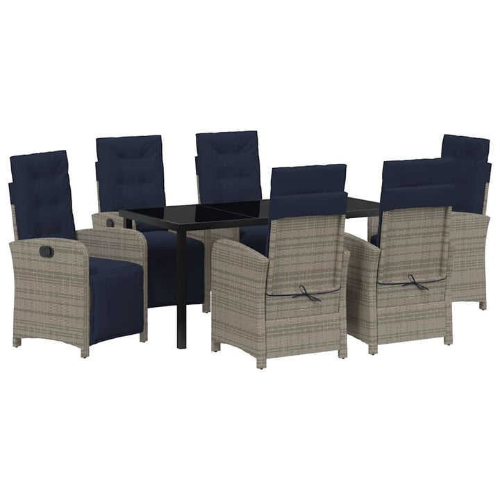Have Spisebordssæt med pude 7 pcs Grå polyrattan