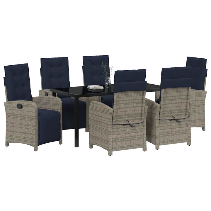 Have Spisebordssæt med pude 7 pcs Grå polyrattan
