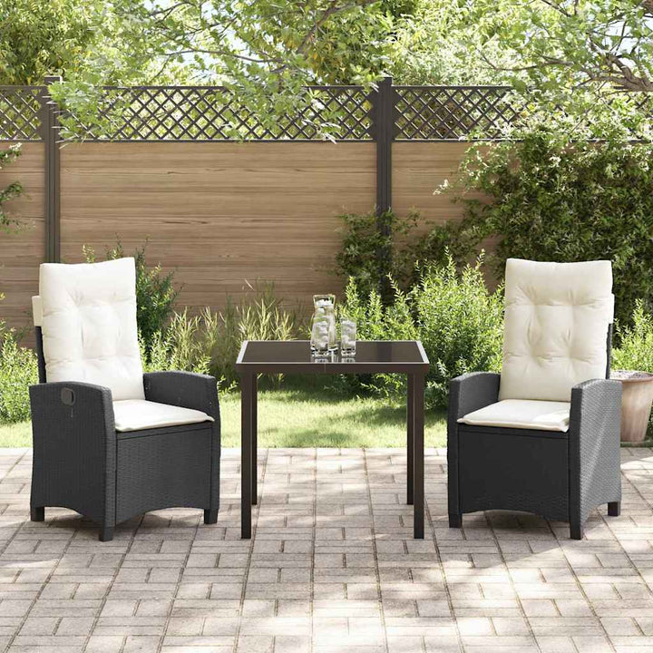 Have Spisebordssæt med pude 3 pcs Sort polyrattan