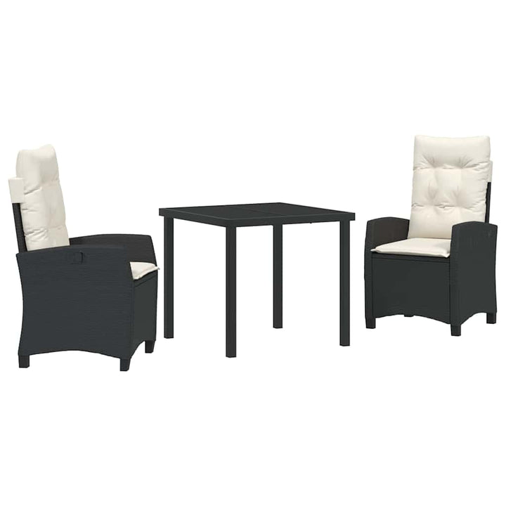 Have Spisebordssæt med pude 3 pcs Sort polyrattan