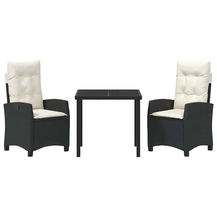 Have Spisebordssæt med pude 3 pcs Sort polyrattan