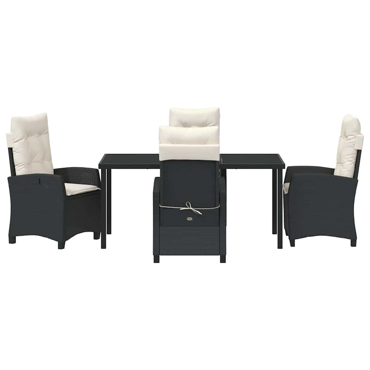 Have Spisebordssæt med pude 5 pcs Sort polyrattan