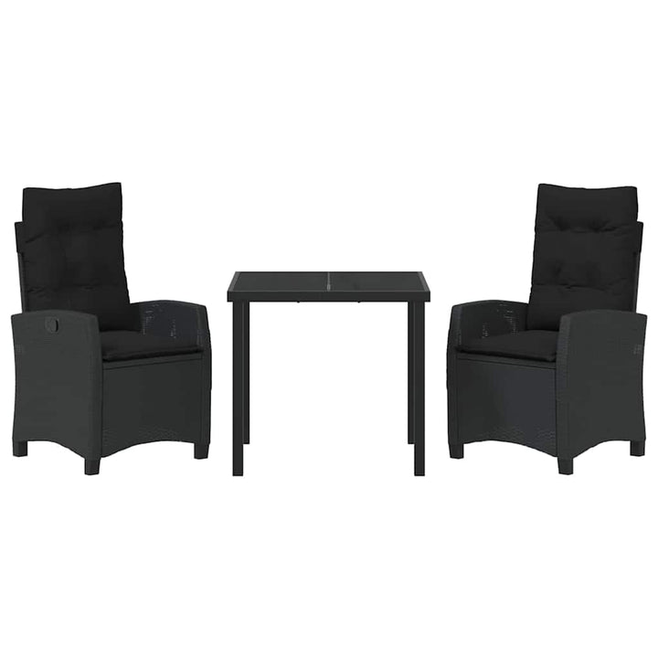 Have Spisebordssæt med pude 3 pcs Sort polyrattan