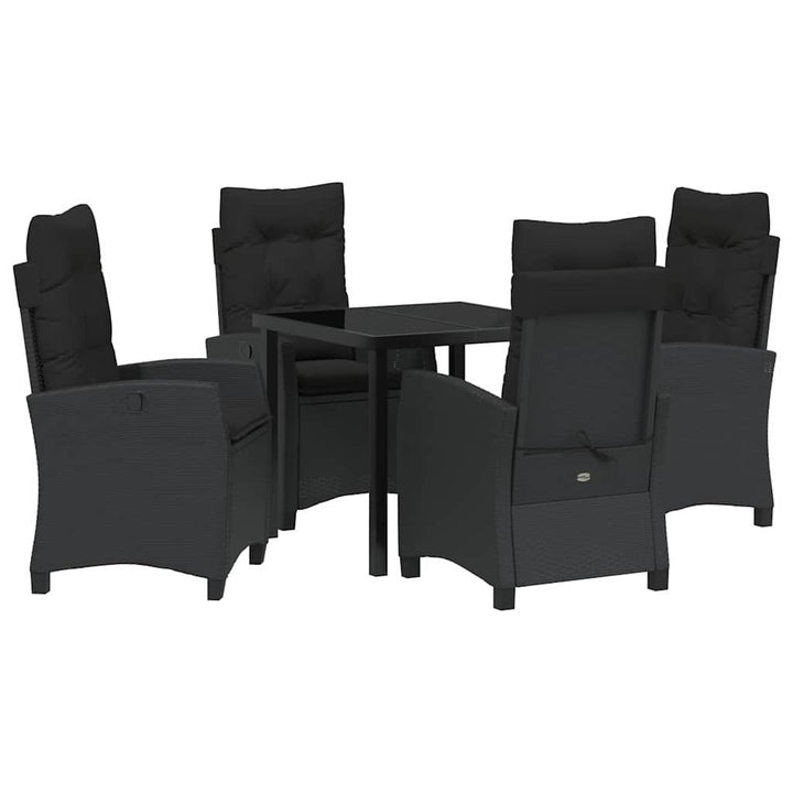 Have Spisebordssæt med pude 5 pcs Sort polyrattan