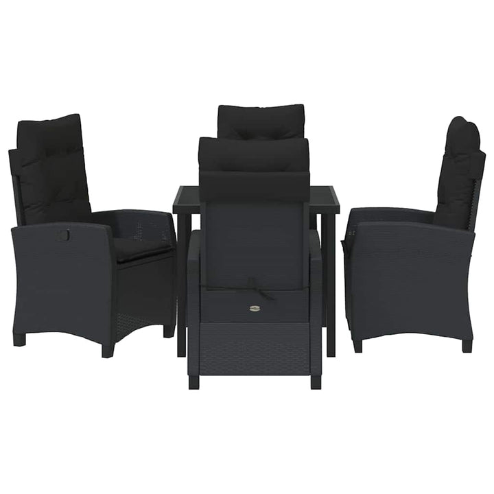 Have Spisebordssæt med pude 5 pcs Sort polyrattan