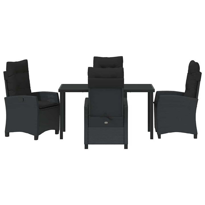 Have Spisebordssæt med pude 5 pcs Sort polyrattan