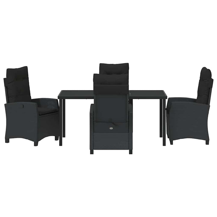 Have Spisebordssæt med pude 5 pcs Sort polyrattan