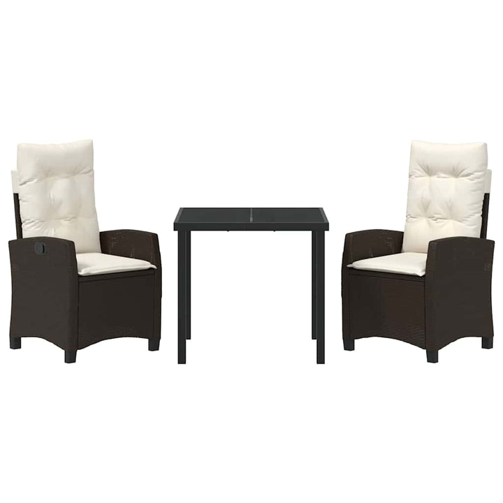 Have Spisebordssæt med pude 3 pcs Brun polyrattan