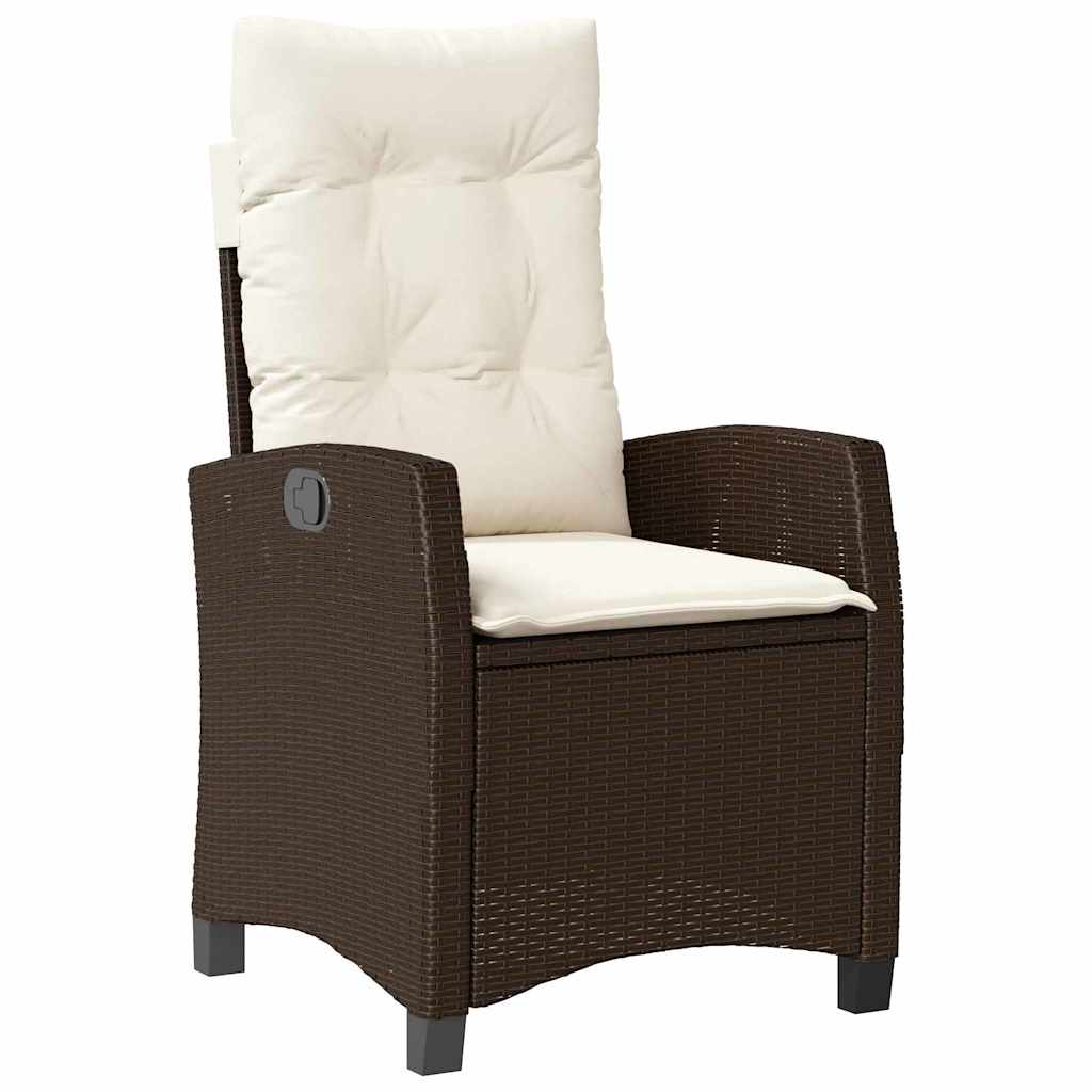 Have Spisebordssæt med pude 7 pcs Brun polyrattan