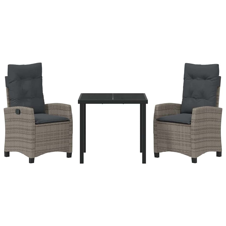 Have Spisebordssæt med pude 3 pcs Grå polyrattan
