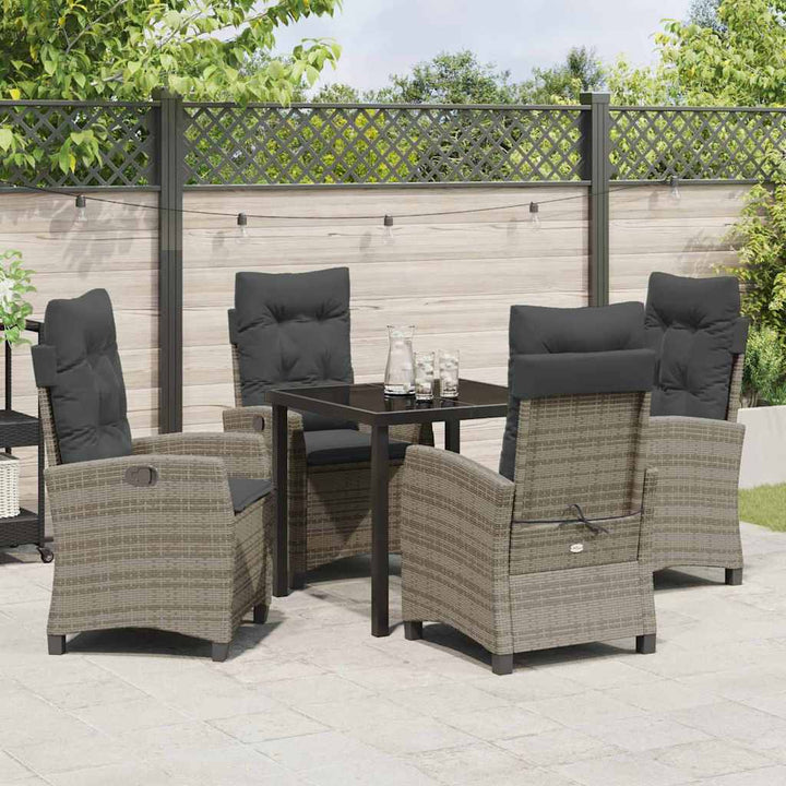 Have Spisebordssæt med pude 5 pcs Grå polyrattan