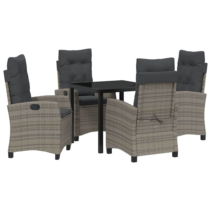 Have Spisebordssæt med pude 5 pcs Grå polyrattan