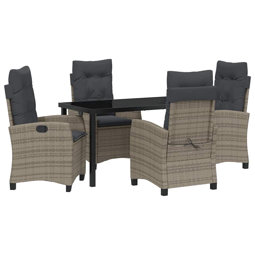 Have Spisebordssæt med pude 5 pcs Grå polyrattan