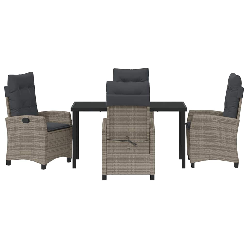 Have Spisebordssæt med pude 5 pcs Grå polyrattan
