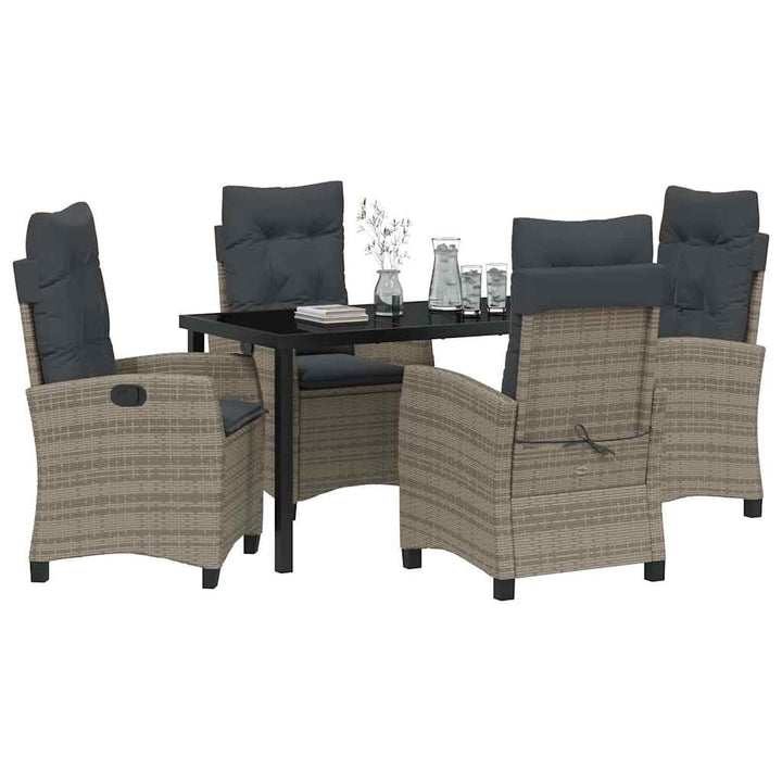 Have Spisebordssæt med pude 5 pcs Grå polyrattan