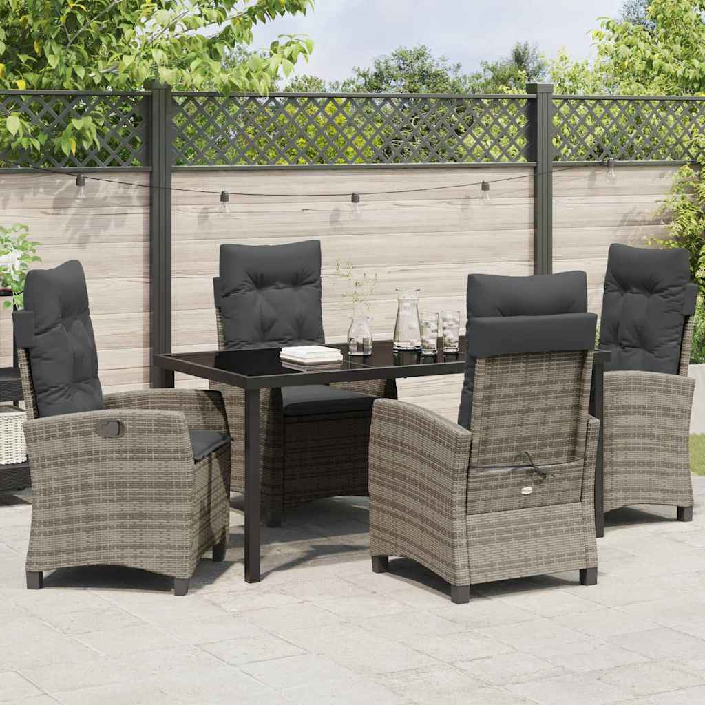 Have Spisebordssæt med pude 5 pcs Grå polyrattan