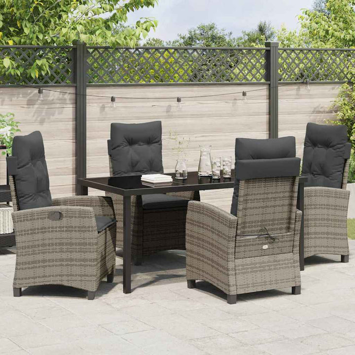 Have Spisebordssæt med pude 5 pcs Grå polyrattan