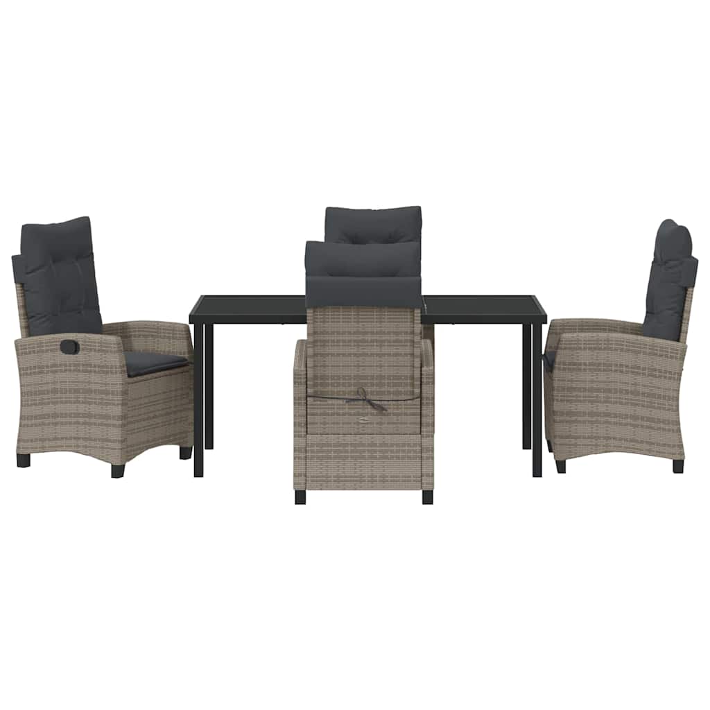 Have Spisebordssæt med pude 5 pcs Grå polyrattan