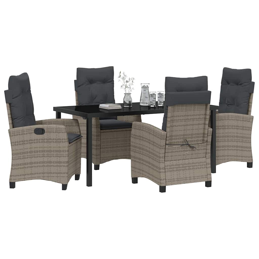 Have Spisebordssæt med pude 5 pcs Grå polyrattan