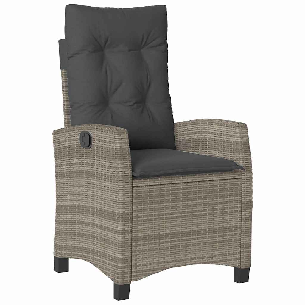 Have Spisebordssæt med pude 9 pcs Grå polyrattan