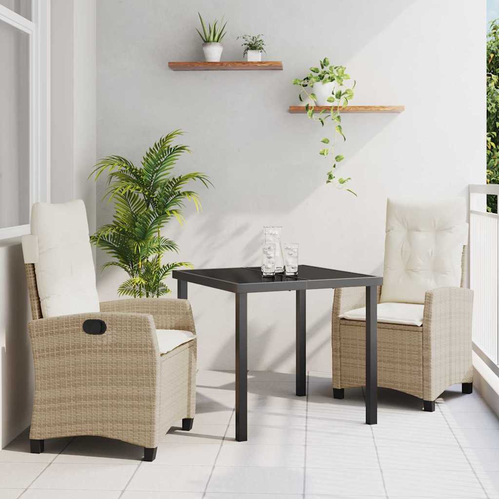 Have Spisebordssæt med pude 3 pcs Beige polyrattan