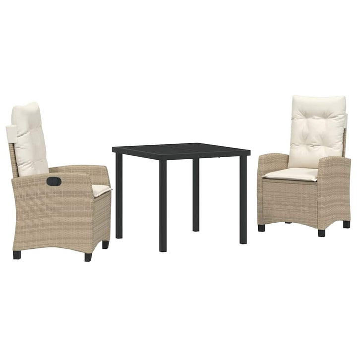 Have Spisebordssæt med pude 3 pcs Beige polyrattan
