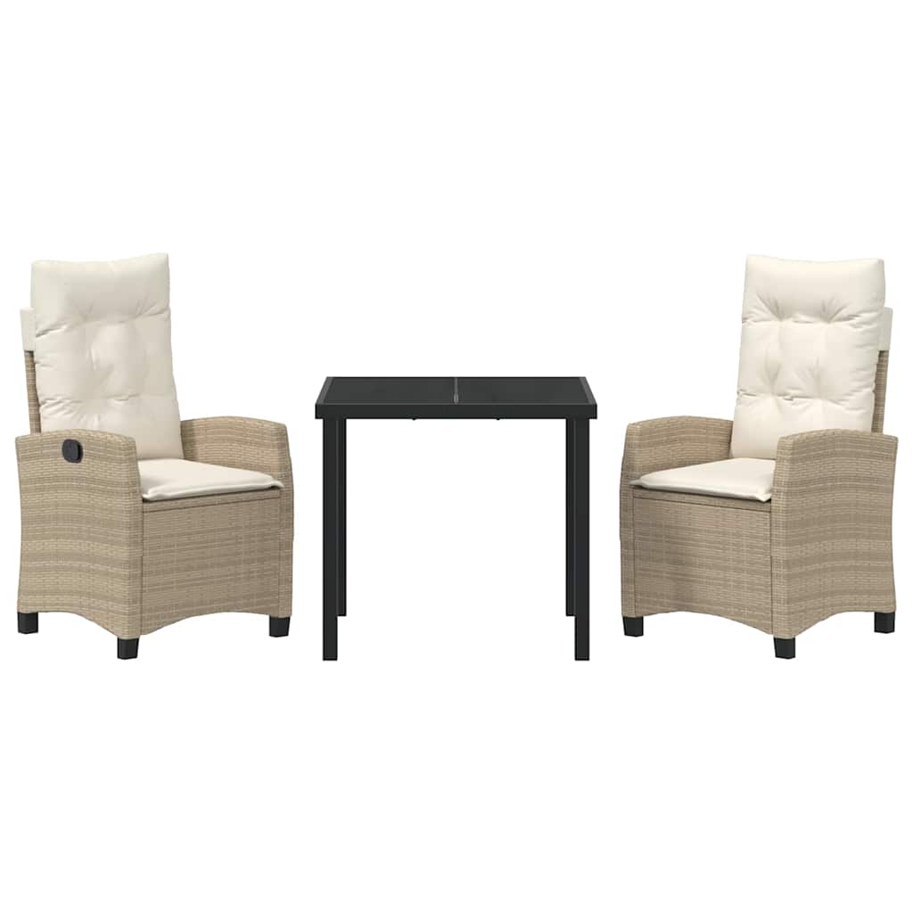 Have Spisebordssæt med pude 3 pcs Beige polyrattan
