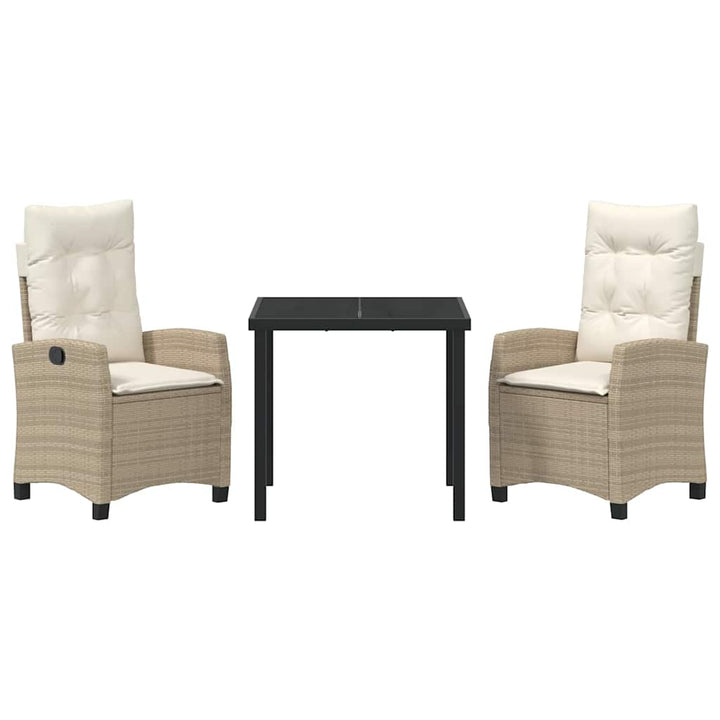 Have Spisebordssæt med pude 3 pcs Beige polyrattan