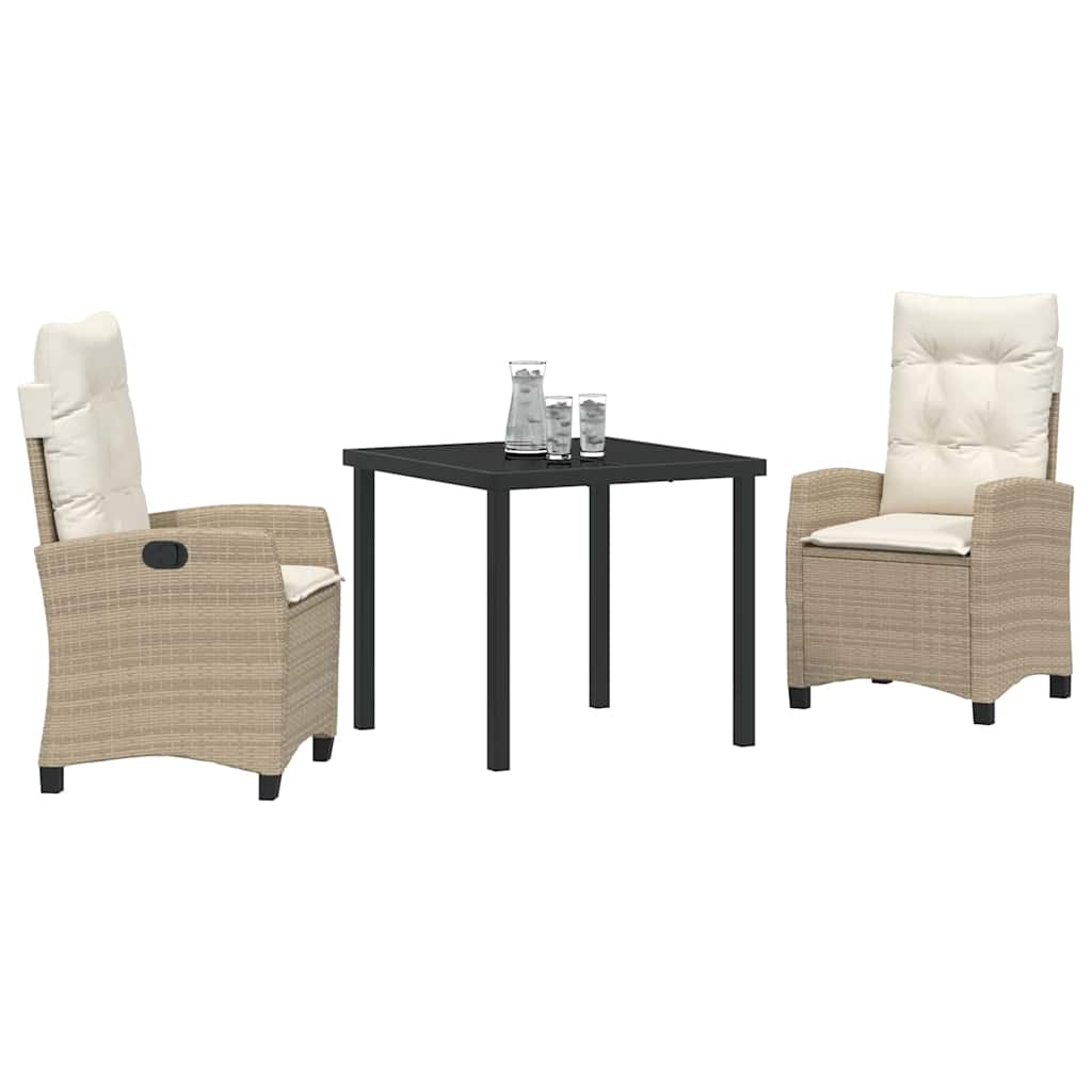Have Spisebordssæt med pude 3 pcs Beige polyrattan