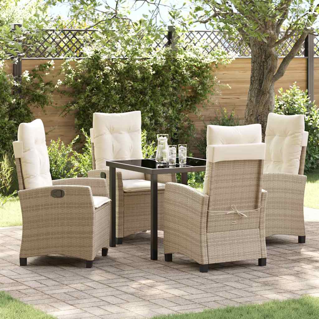 Have Spisebordssæt med pude 5 pcs Beige polyrattan
