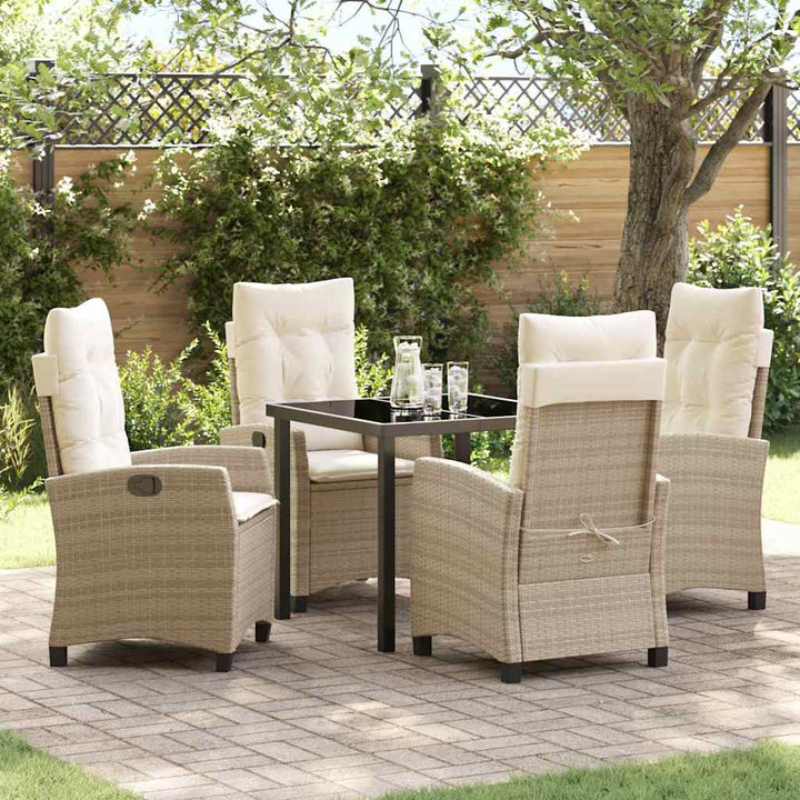 Have Spisebordssæt med pude 5 pcs Beige polyrattan