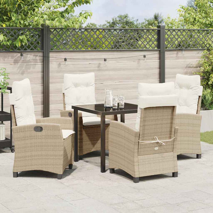 Have Spisebordssæt med pude 5 pcs Beige polyrattan