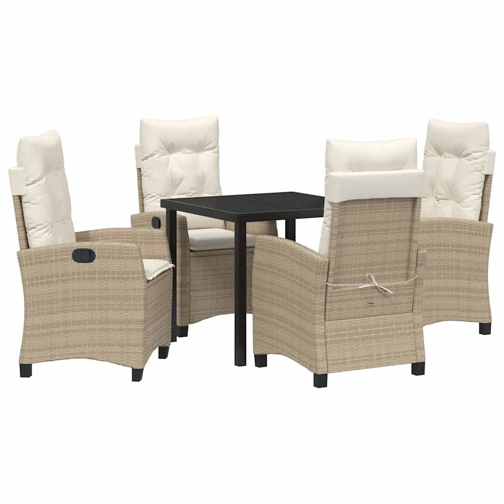 Have Spisebordssæt med pude 5 pcs Beige polyrattan