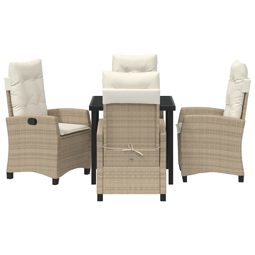 Have Spisebordssæt med pude 5 pcs Beige polyrattan