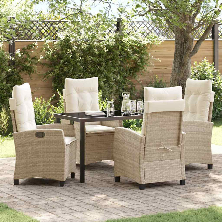 Have Spisebordssæt med pude 5 pcs Beige polyrattan