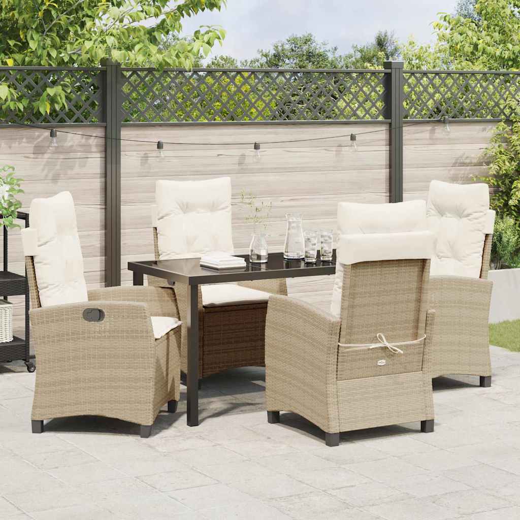 Have Spisebordssæt med pude 5 pcs Beige polyrattan