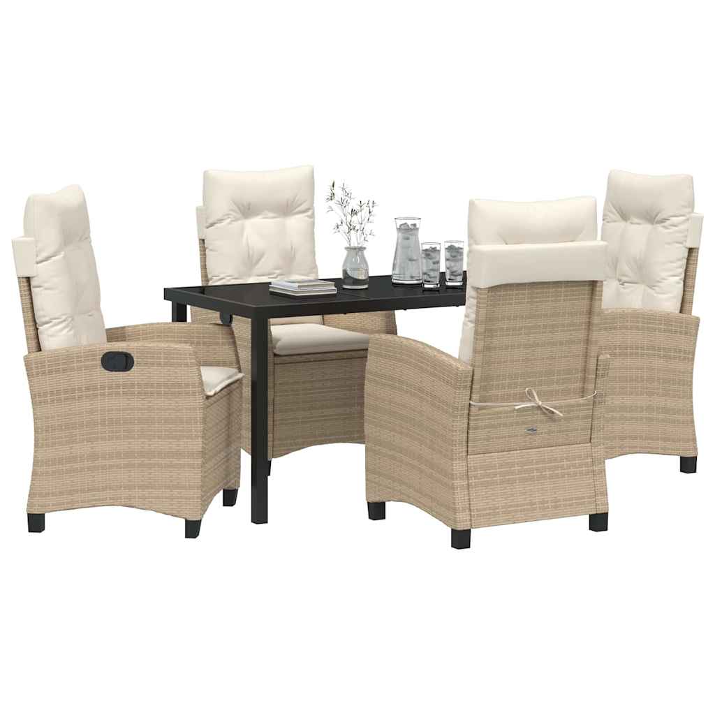 Have Spisebordssæt med pude 5 pcs Beige polyrattan